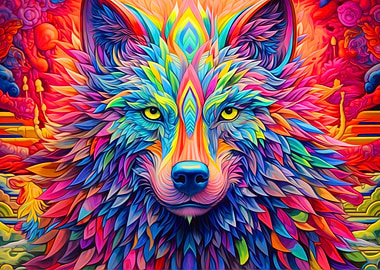 Colorful Wolf