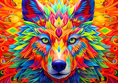 Colorful Wolf