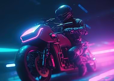 Neon Synthwave Rider