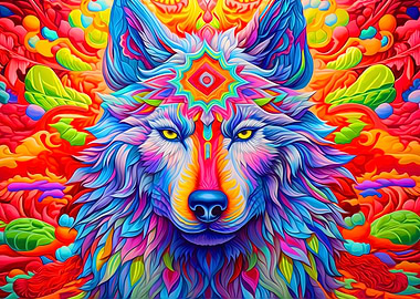 Colorful Wolf