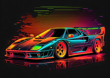 Neon Painted Ferrari F40