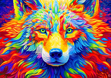 Colorful Wolf