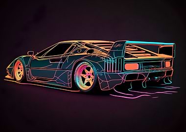 Neon Painted Ferrari F40