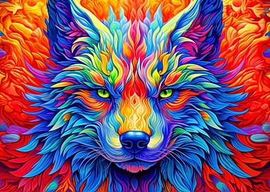 Colorful Wolf