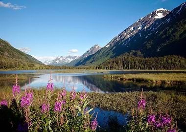 Mountains at lake Nature