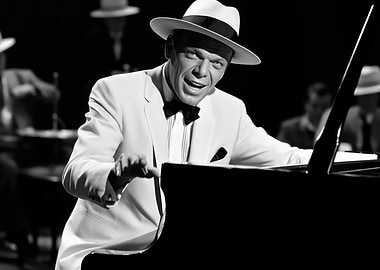 Vintage Crooner at Piano