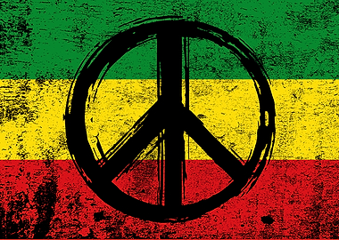Peace Symbol Reggae Colors