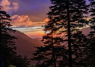 Sunset in the mountains