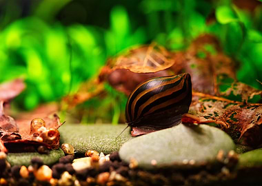 Zebraracing snail aquarium
