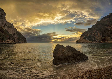 Landscape sea sunset calm