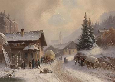 Dorfstrasse In Winter