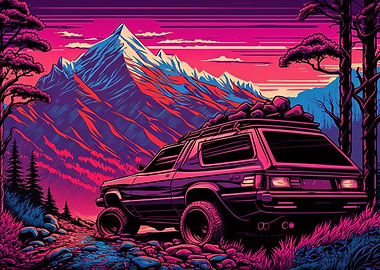 Camping 80s synthwave