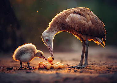 Cute Bird Family