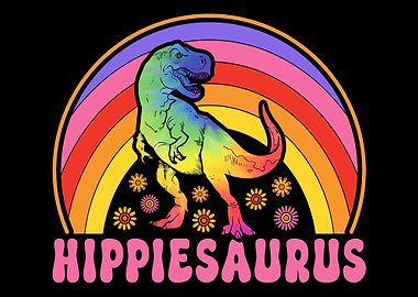 Funny Hippie Dinosaur Trex