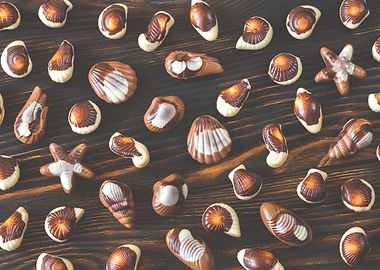 Seafood shaped chocolate