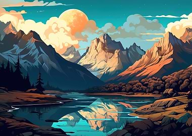 mountain landscape poster