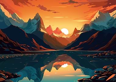 mountain landscape poster