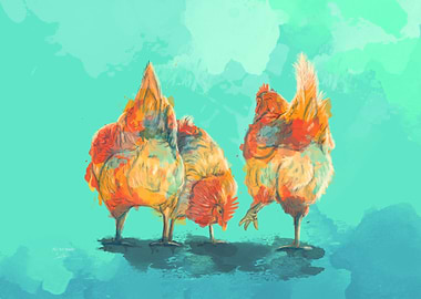 The Three Hens Chickens