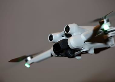 Flying drone copter macro