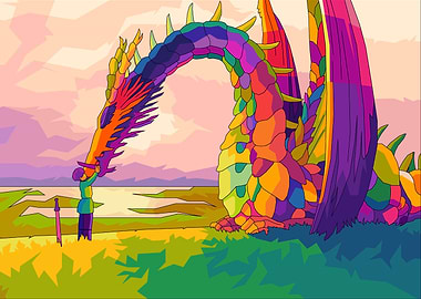 The Dragon Wpap Pop art