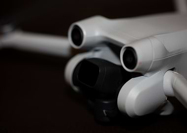 Flying drone copter macro