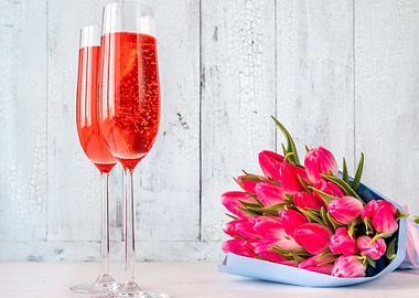 Glasses of champagne