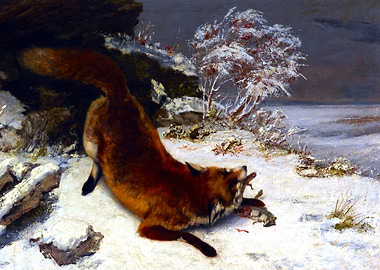 Fox In The Snow by Courbet