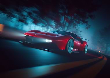 Red Ferrari P80 Super Car