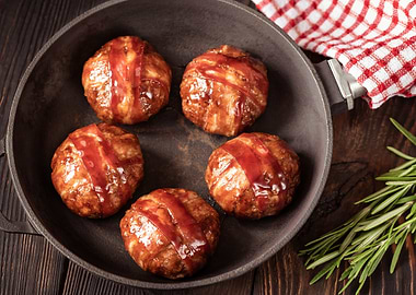Bacon wrapped meatballs