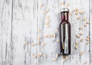 Bottle of pumpkin seed oil