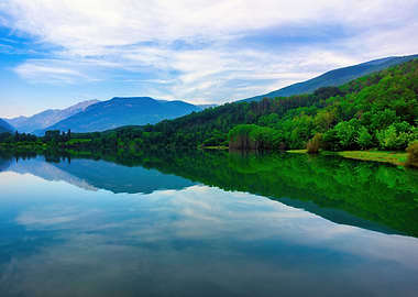 Lake landscape mountains