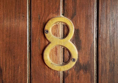 Number eight door wooden m