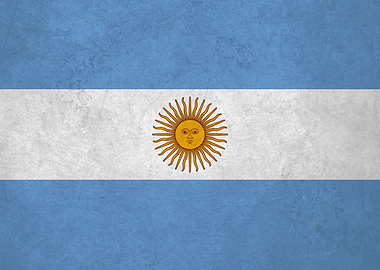 Flag of Argentina on Wall