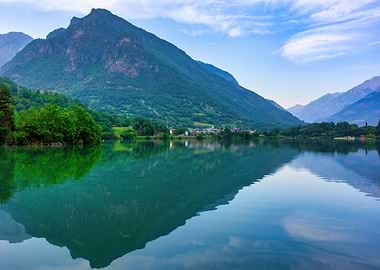 Lake landscape mountains
