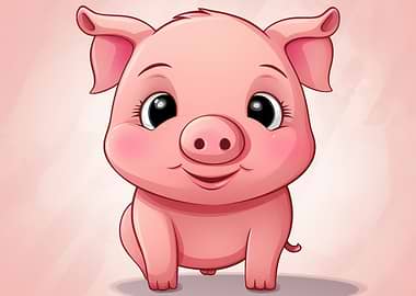pig pink cute animal