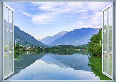Landscape lake mountains