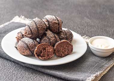 Chocolate pancake puppies