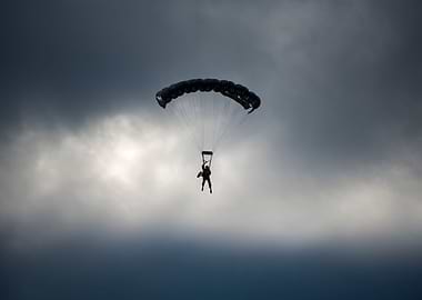 Paratrooper in Mid Air