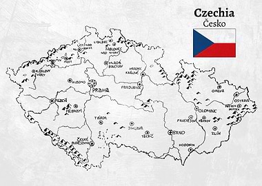 Handdrawn Czechia Map