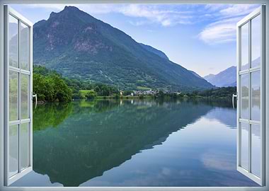 Landscape lake mountains
