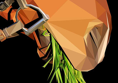 Horse Head n Grass LowPoly