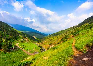 Landscape mountains green