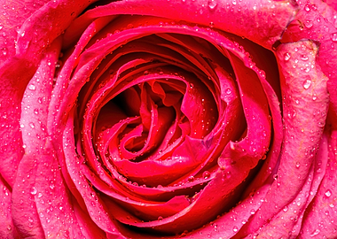Pinkish red rose macro