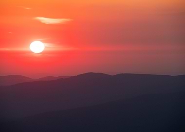 Sunset Over Mountains