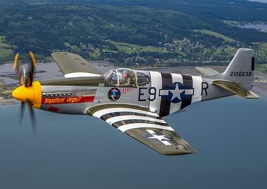 P51B Mustang in flight