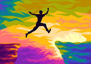 Jump Try WPAP Pop Art