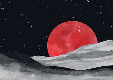 Mountain and Moonlight