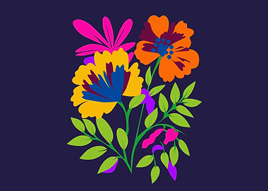 painting beautiful flower