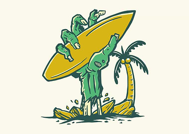 Summer Surfer Zombie