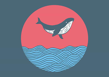 Whale Jumping in The Ocean